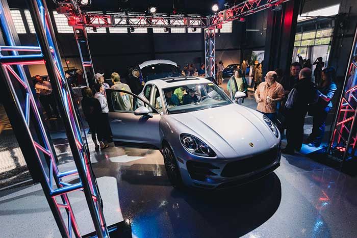 Porsche Macan displayed at its launch event